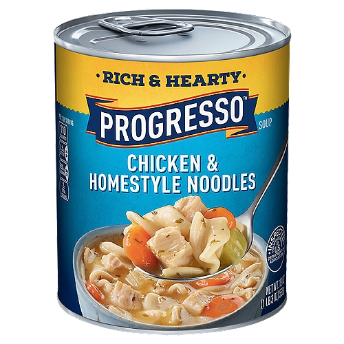 PROGRESSO Rich & Hearty Chicken & Homestyle Noodles Soup, 19 oz