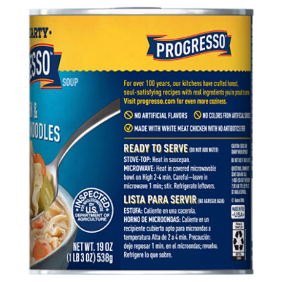  Progresso Rich & Hearty, Chicken & Homestyle Noodle Canned Soup,  19 oz. : Grocery & Gourmet Food