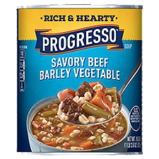 Progresso Savory Beef Barley Vegetable, Soup, 18.6 Ounce