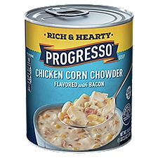 PROGRESSO Rich & Hearty Chicken Corn Chowder Flavored with Bacon Soup, 18.5 oz