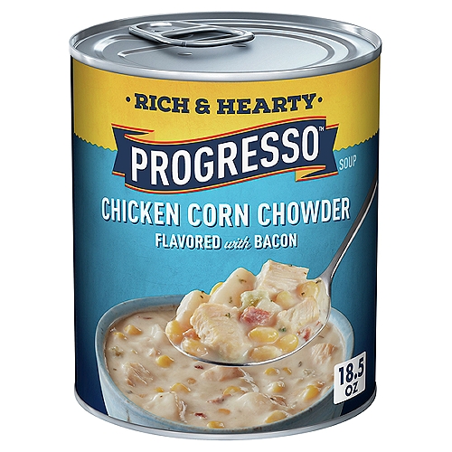 Progresso Rich & Hearty Chicken Corn Chowder Flavored with Bacon Soup, 18.5 oz