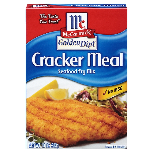 McCormick Golden Dipt Cracker Meal Seafood Fry Mix, 10 oz
Ingredients have been selected to provide a superior coating that seals in natural juices for fish, seafood, poultry, meats and vegetables.