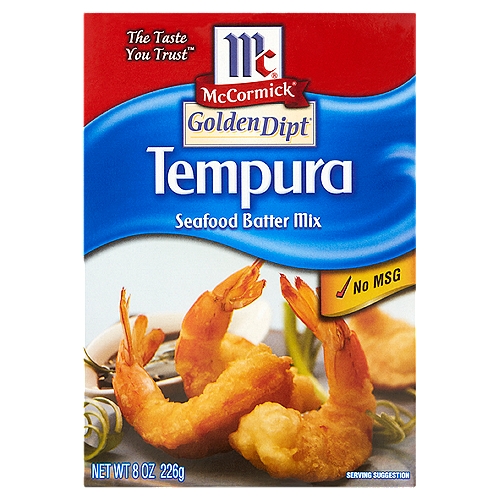 Fry your seafood and vegetables just like your favorite Japanese tempura bar! This Seafood Batter Mix features finest ingredients, so you can easily make authentic Japanese tempura, right at home.