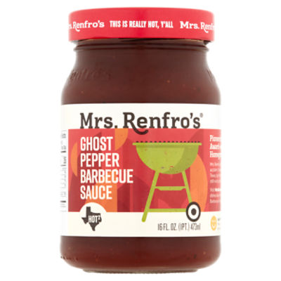 Mrs. Renfro's Hot2 Ghost Pepper Barbecue Sauce, 16 oz
