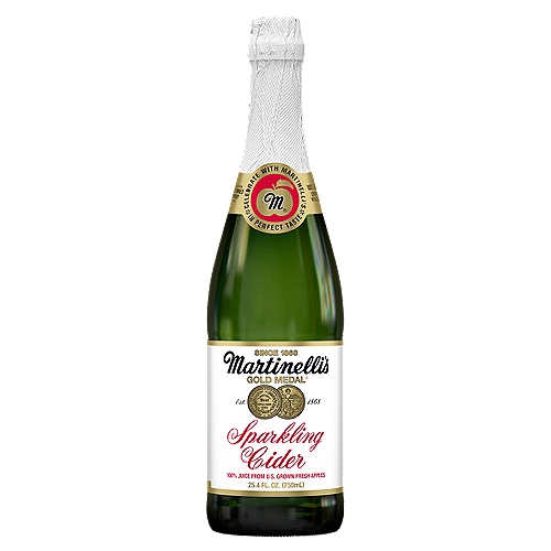 Martinelli's Gold Medal Sparkling Cider 100% Juice, 25.4 fl oz
100% Juice from U.S. Grown Fresh Apples

Awarded by the California State Agricultural Society - S. Martinelli Best Apple Cider 1890