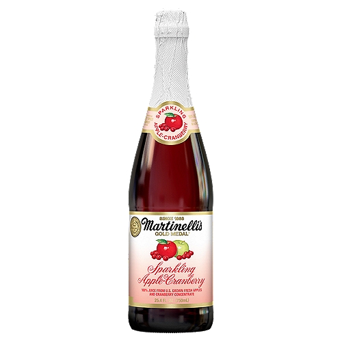 Martinelli's Gold Medal Sparkling Apple-Cranberry Juice, 25.4 fl oz
100% Juice from U.S. Grown Fresh Apples and Cranberry Concentrate

Awarded by the California State Agricultural Society - S. Martinelli Best Apple Cider 1890