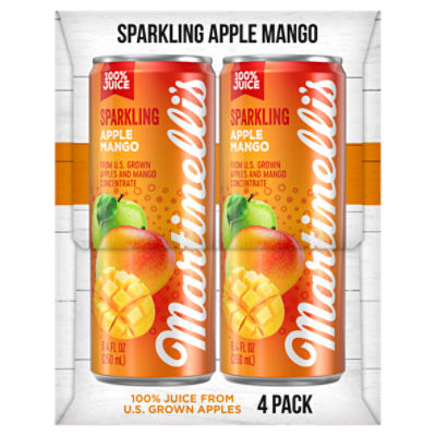 Martinelli's Gold Medal Sparkling Apple Mango Juice, 8.4 fl oz, 4