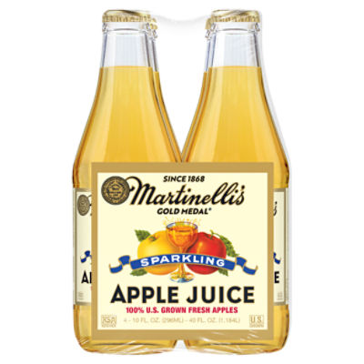 Martinelli's Gold Medal Sparkling Apple Juice, 10 fl oz, 4 count The