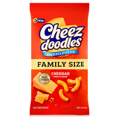 Wise Cheez Doodles Baked Puffs Cheddar Cheese Flavored Corn Snacks
