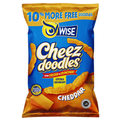 Wise Cheez Doodles Cheddar Cheese Flavored Corn Snacks, 8.5 oz The
