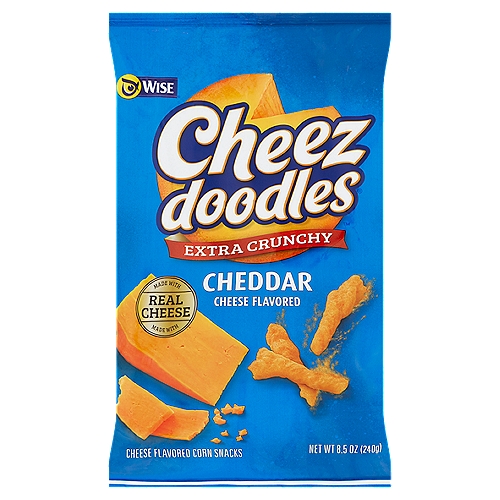 Wise Cheez Doodles Extra Crunchy Cheddar Cheese Flavored Snacks, 8.5 oz