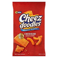 Wise Cheez Doodles Baked Puffs Cheddar Cheese Flavored Corn Snacks, 8.5 oz