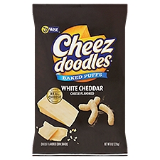 Wise Cheez Doodles Baked Puffs White Cheddar Cheese Flavored Corn Snacks, 8 oz