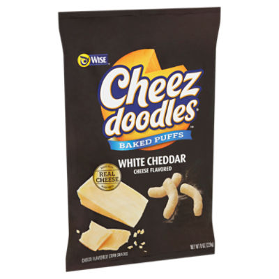 Wise Cheez Doodles Baked Puffs White Cheddar Cheese Flavored, Corn Snacks
