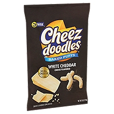 Wise Cheez Doodles Baked Puffs White Cheddar Cheese Flavored Corn Snacks, 8 oz