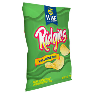 Wise Ridgies Sour Cream & Onion Ridged Potato Chips, 7.5 oz