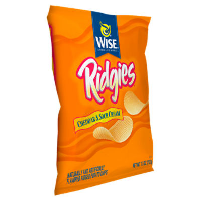 Wise Ridgies Cheddar & Sour Cream Ridged, Potato Chips