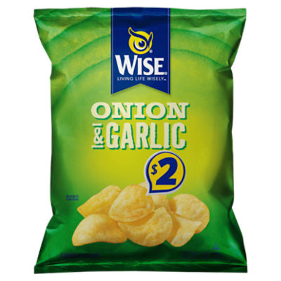 Wise Onion & Garlic Flavored Potato Chips, 4 oz