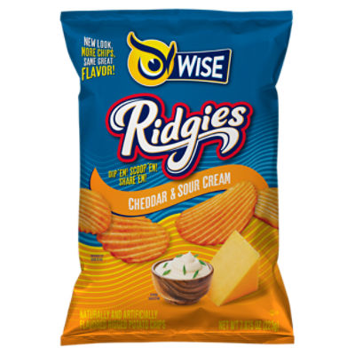 Wise Ridgies Cheddar & Sour Cream Ridged Potato Chips, 7.875 oz ShopRite