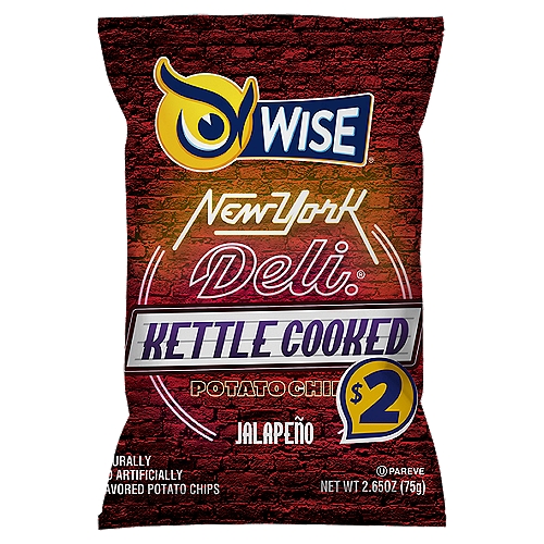 Wise New York Deli Kettle Cooked Jalapeño Potato Chips, 2.65 oz