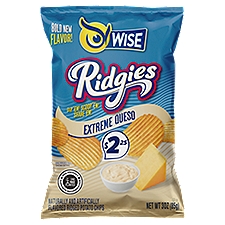 Wise Ridgies Extreme Queso Ridged Potato Chips, 3 oz, 3 Ounce