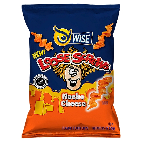 Wise Loose Screws Nacho Cheese Flavored Corn Chips, 3.5 oz