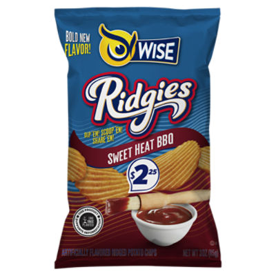 Wise Ridgies Sweet Heat BBQ Ridged Potato Chips, 3 oz