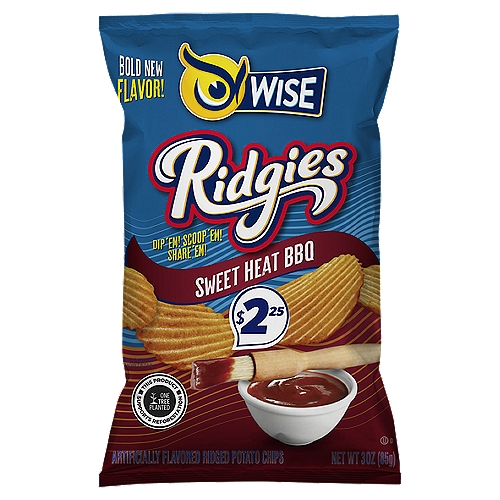 Wise Ridgies Sweet Heat BBQ Ridged Potato Chips, 3 oz