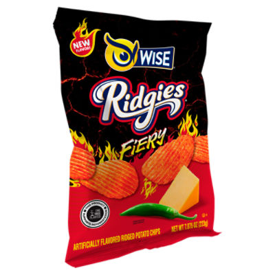 Wise Ridgie Fiery Ridged Potato Chips, 7.875 oz