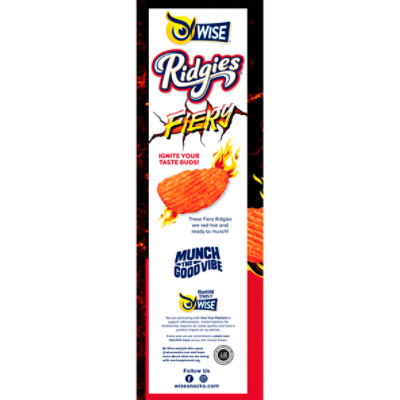 Wise Ridgie Fiery Ridged Potato Chips, 7.875 oz