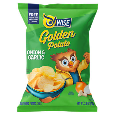 Wise Onion & Garlic Flavored Golden Potato Chips, 2.5 oz