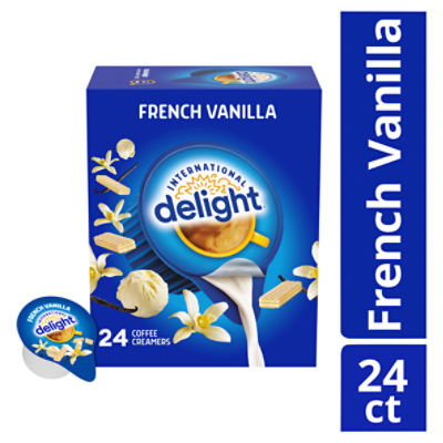 International Delight Coffee Creamer Singles, French Vanilla, 24 Ct, 0.44 FL ounce, Pre-Portioned Creamers