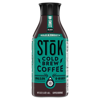 STōK Un-Sweet Black Cold Brew Coffee Beverage, 48 fl oz