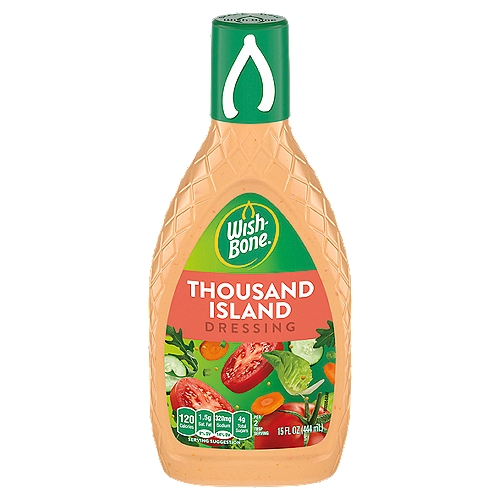 Wish-Bone Thousand Island Dressing, 15 fl oz
Ripe tomatoes, pickle relish, and a secret spice blend make this perfect to smother & dip. Or, claim it as your own secret sauce. We won't tell.