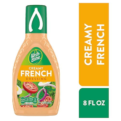 Wish-Bone Creamy French Dressing, 8 fl oz
All the Flavor You Could Wish for
A creamy blend of tomatoes, classic herbs & spices, and vinegar make this slightly sweet & tangy dressing a salad favorite.