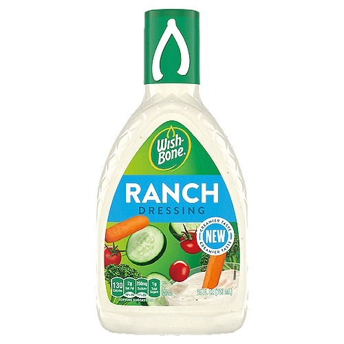Wish-Bone Ranch Dressing, 24 fl oz
Whether you smother or dip, this creamy & craveable classic is loaded with all of your favorite flavors like onion, garlic, & black pepper.