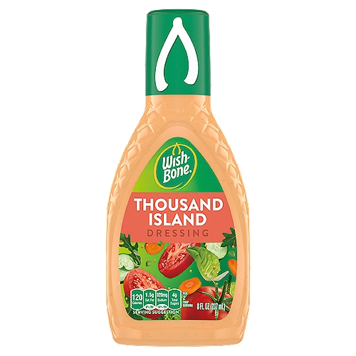 Wish-Bone Thousand Island Dressing, 8 fl oz
Ripe tomatoes, pickle relish, and a secret spice blend make this perfect to smother & dip. Or, claim it as your own secret sauce. We won't tell.