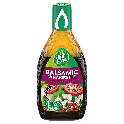 Wish-Bone Balsamic Vinaigrette Dressing, 15 fl oz
All the Flavor You Could Wish For

Conquer your flavor craving with balsamic vinegar from Modena, Italy, a robust blend of herbs & cracked pepper, and a splash of extra virgin olive oil.
