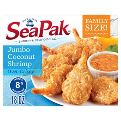 SeaPak Oven Crispy Jumbo Coconut Shrimp Family Size!, 18 oz, 18 Ounce