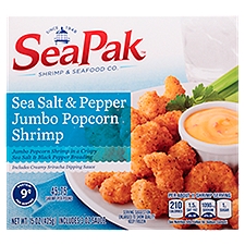 SeaPak Sea Salt & Pepper, Jumbo Popcorn Shrimp, 15 Ounce