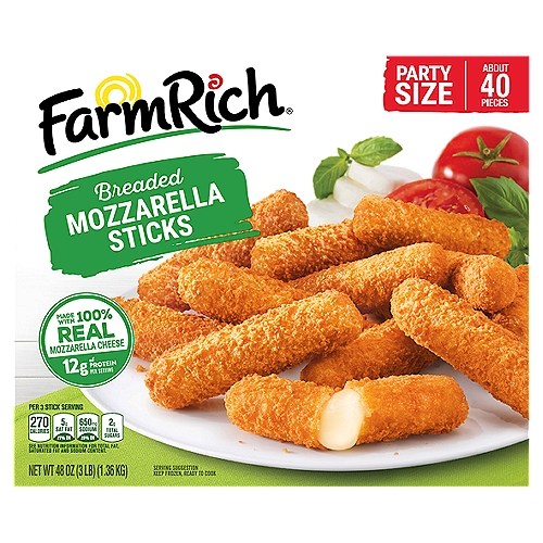 Farm Rich Breaded Mozzarella Sticks Party Size, 48 oz