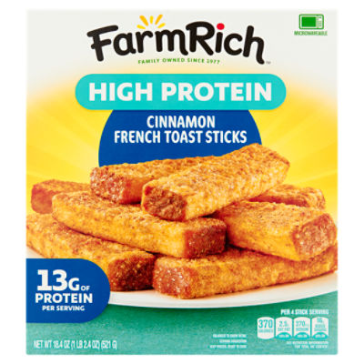 Farm Rich High Protein Cinnamon French Toast Sticks, 18.4 oz