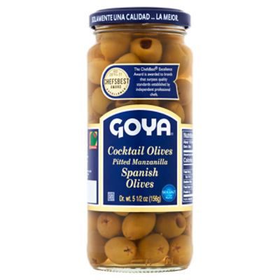 Goya Pitted Manzanilla Cocktail Olives Spanish Olives, 5 1/2 oz