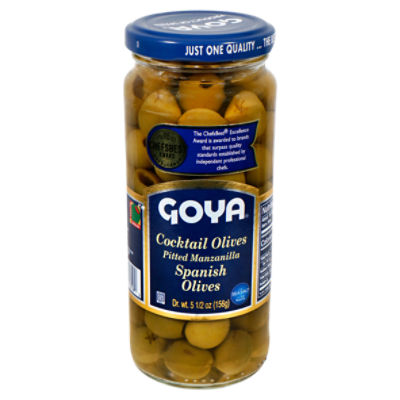 Goya Pitted Manzanilla Cocktail Olives, Spanish Olives