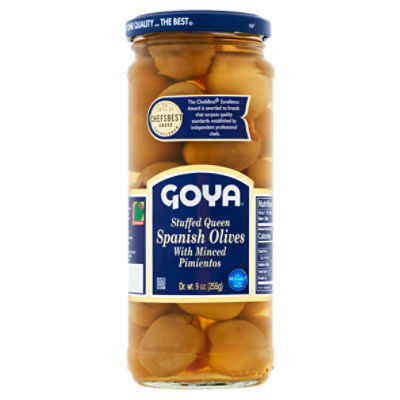 Goya Stuffed Queen Spanish Olives with Minced Pimientos, 9 oz