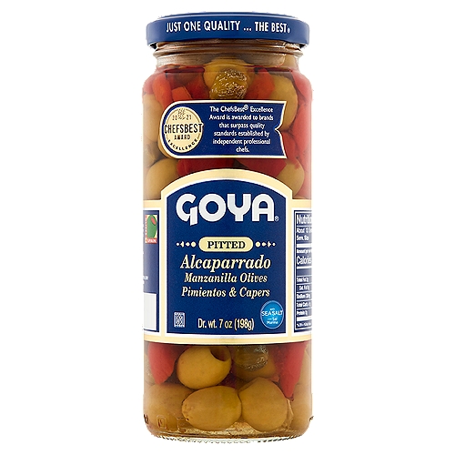 Goya Pitted Manzanilla Olives Pimientos & Capers Alcaparrado, 7 oz