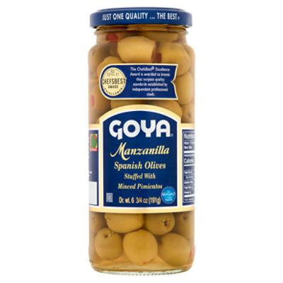 Goya Manzanilla Spanish Olives Stuffed with Minced Pimientos, 6 3/4 oz