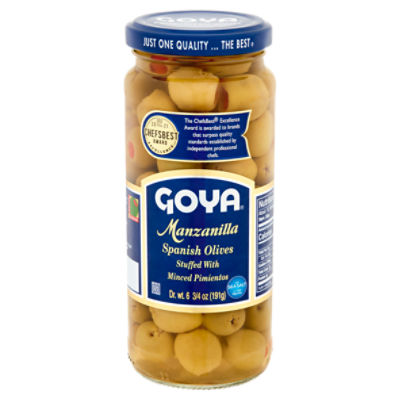 Goya Manzanilla Spanish Olives Stuffed with Minced Pimientos, 6 3/4 oz