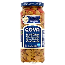 Goya Pitted Manzanilla Olives & Pimientos Salad Olives, 7 oz
