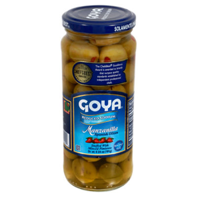 Goya Reduced Sodium Manzanilla Spanish Olives, 6 3/4 oz
